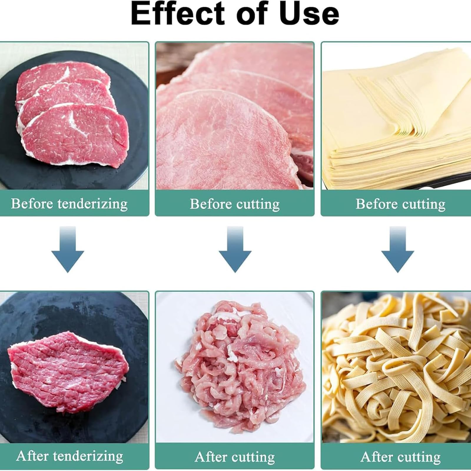 Vertikaler manueller Fleischklopfer mit Edelstahl-Klingen zum gleichmäßigen Lösen und Zartmachen von Fleisch, ideal für Steak, Rind, Truthahn, Huhn und Schweinefleisch