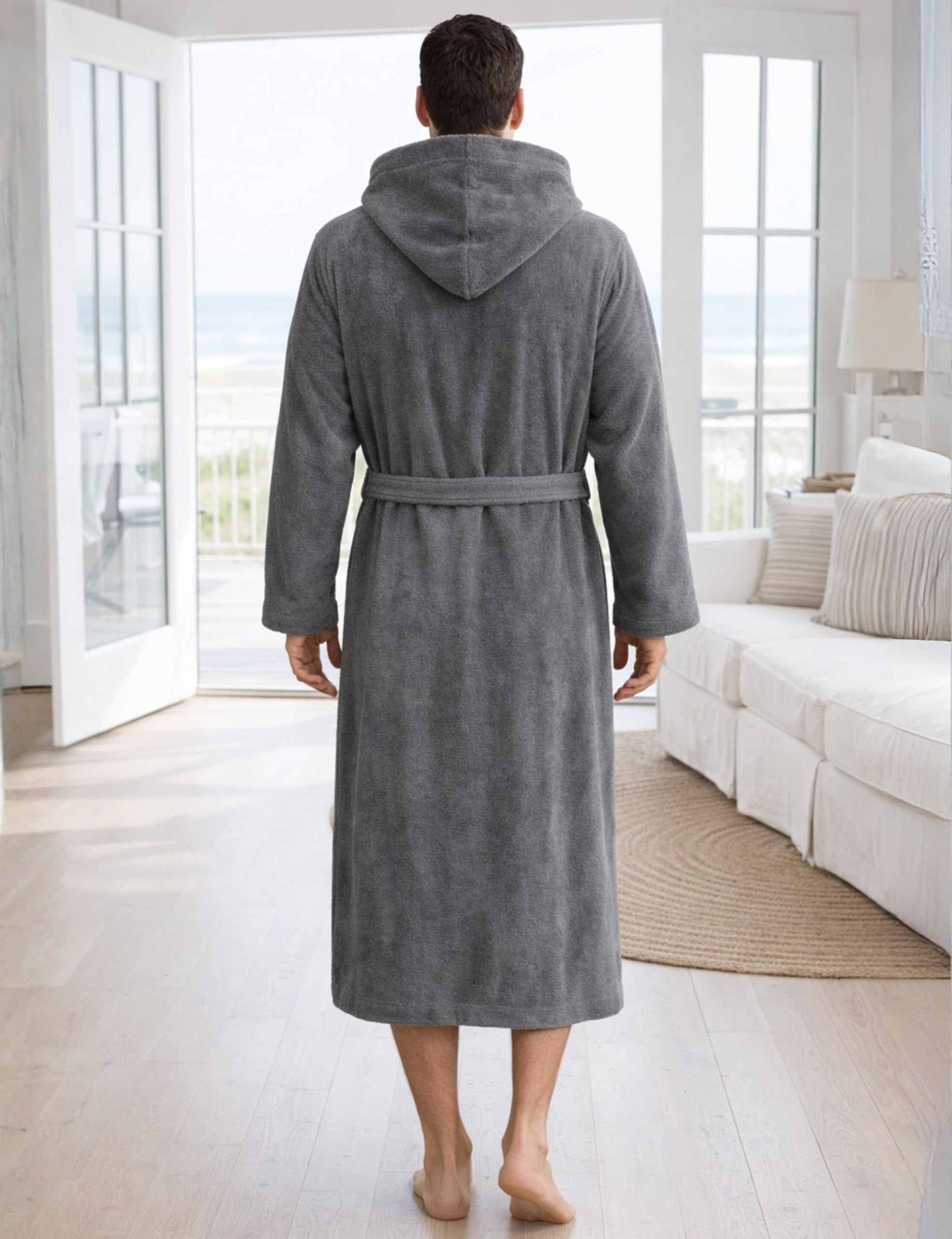 Morgenstern Bademantel Herren Kapuze Frottee 100% Baumwolle Lang Cadiz Salamanca