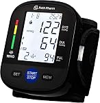 Wrist Blood Pressure Monitor for Home Use — Automatic Digital BP Machine with White Backlit Display, Heart Rate, 2-User 198-Reading Memory, Adjustable 135-195mm Wristband, Canadian Brand