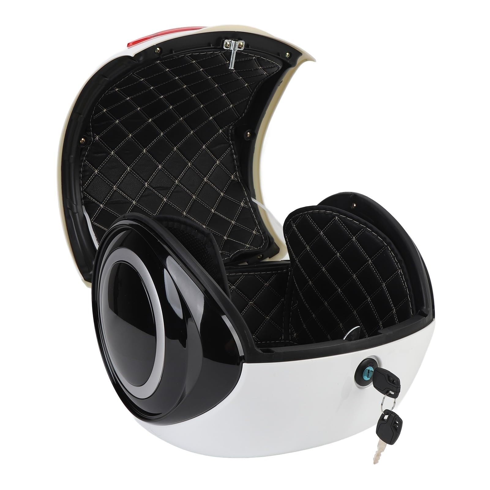 Lightweight ABS Motorcycle Tail Box, 32L Storage Capacity, Scooter Tail Box Removable, Fashion Design, Backrest Reflective Strip