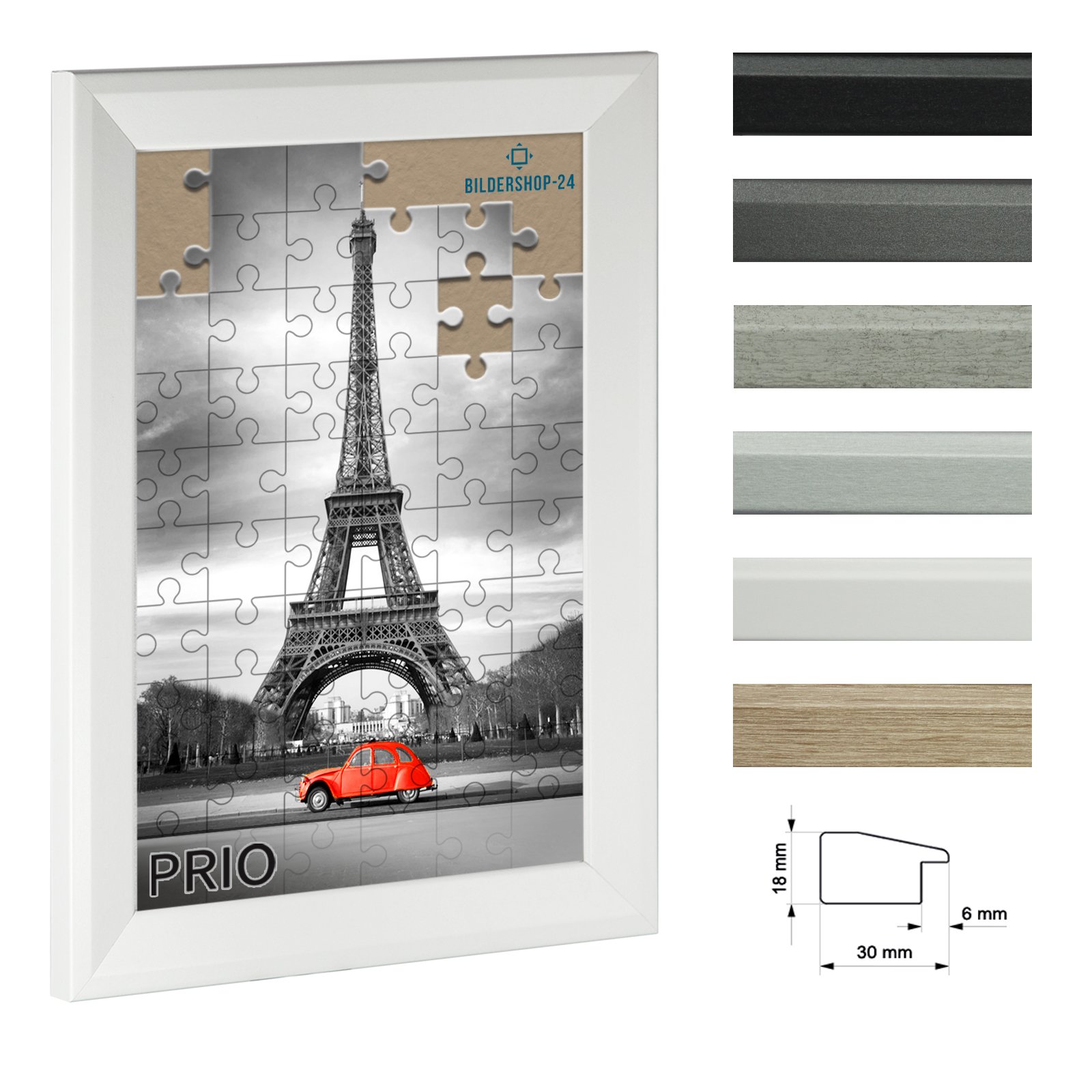 Cornice portafoto per PUZZLE PRIO 40 x 100 cm bianco (opaco) per circa 500 – 1000 pezzi