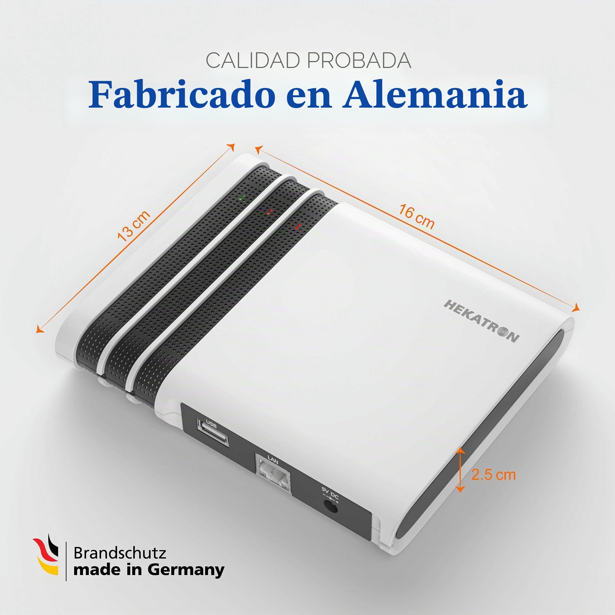 Hekatron Genius Port – Puerta de Enlace inalámbrica para detectores de Humo Genius Plus X – Reenvío fiable de Alarma a terminales móviles, instalación fácil