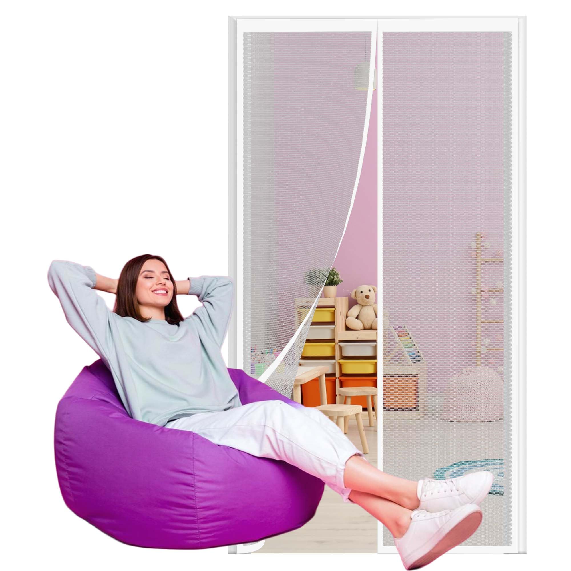 Moustiquaire coulissante 120x264 cm blanche pour porte-fenêtre