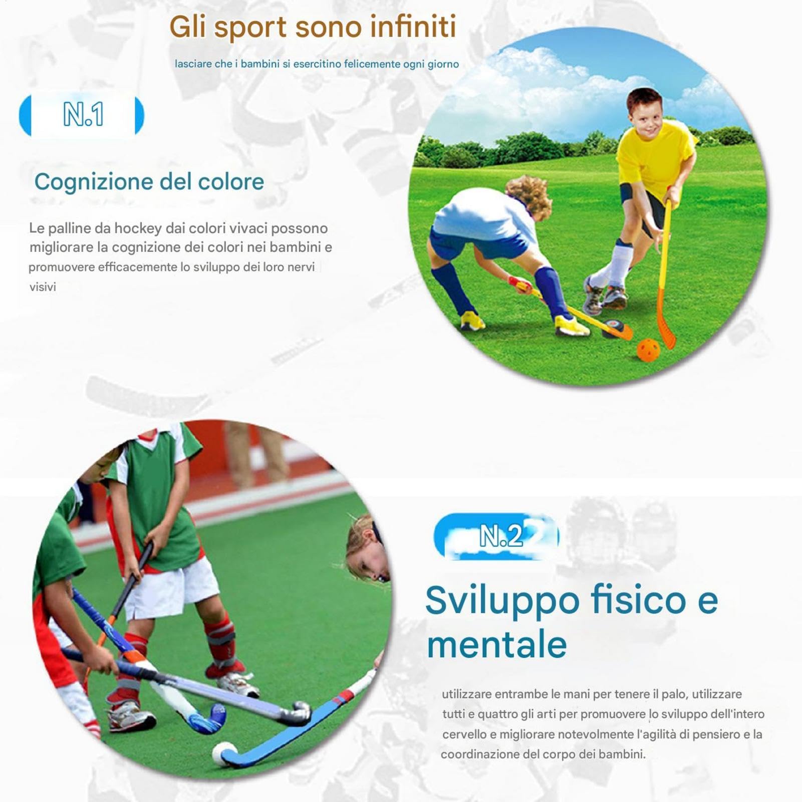 Bastoni da Hockey per Interni, Bastoncini da Hockey per Bambini - Set di Bastoncini da Hockey su Ghiaccio | Bastone da Hockey all'aperto per Principianti, Set da Allenamento Sportivo per