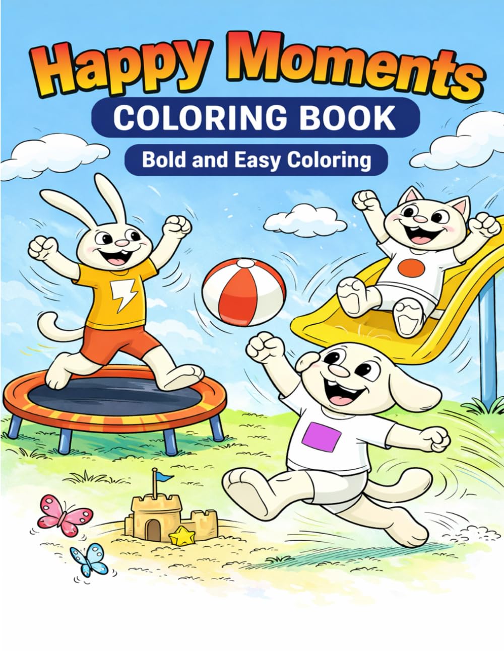 Happy Moments Coloring Book: Bold and Easy Coloring