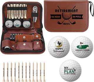 Retirement Golf Gifts for Men Golf Accessories Set with Funny Retirement Balls Tees Brush rangefinder Divot Tool Scorer Ball Clamp for Golfing Lovers