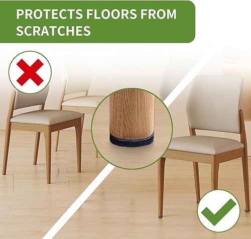 Vista 61 de Almohadillas de fieltro para muebles de madera dura, 68 unidades, almohadillas de muebles, protectores de suelo para pisos de madera dura