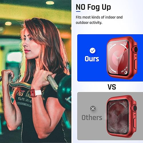 Miniatura 4 de Goton - Funda impermeable para Apple Watch SE de 40 mm (2. generación) Series 6 5 4, protector de pantalla de vidrio templado, de policarbonato duro