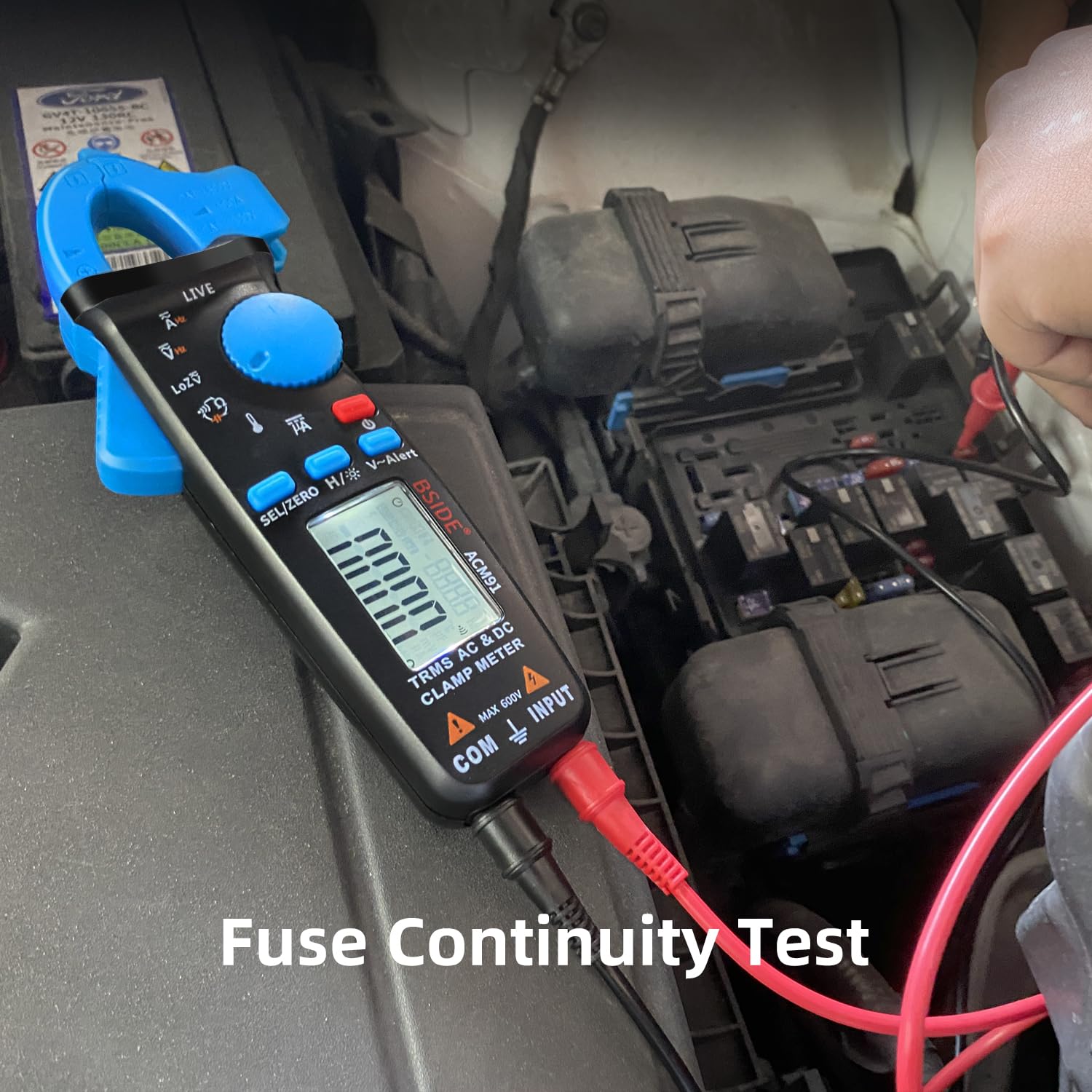 BSIDE ACM91 Pinza amperometrica AC DC 1mA TRMS Mini Tester Corrente di Dispersione 6000 Conteggi Multimetro Digitale Autorange di Temperatura Capacità Tensione Ohm Continuità NCV Milliampere per Auto