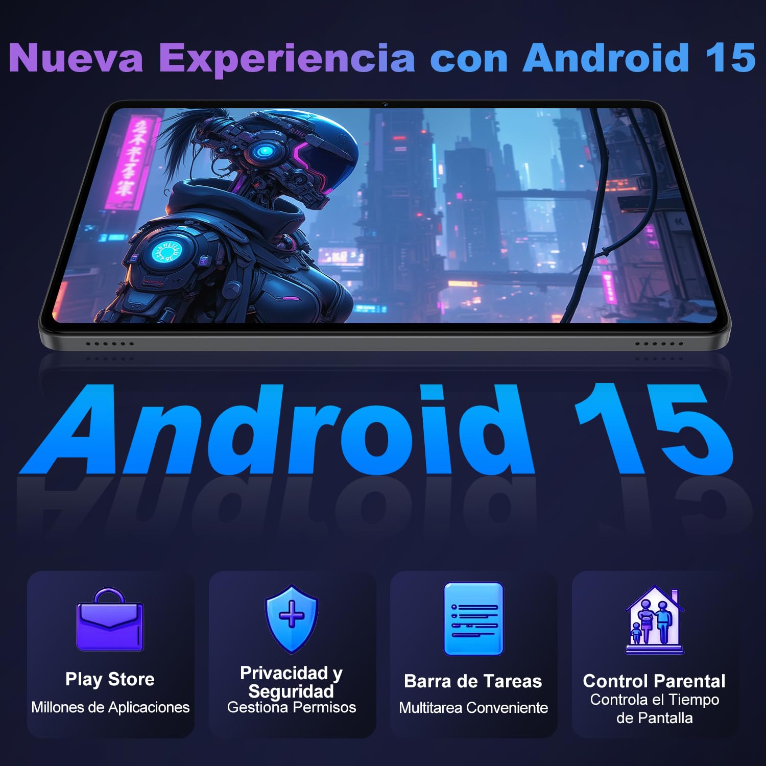 Tablet 10 Pollici Android 15 con Gemini AI, 22GB RAM+ 128GB ROM+2TB Esp., Octa‑Core, Widevine L1, Batteria 8000mAh, WiFi 5G BT 5.0, Fotocamera 8/5 MP, Tastiera Mouse Custodia, Corpo in Metallo, Grigio