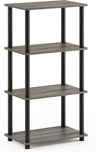 Miniatura 10 de Furinno Turn-N-Tube - Mesa con laterales ovalados moderna, se monta sin herramientas, color blanco y blanco virgen