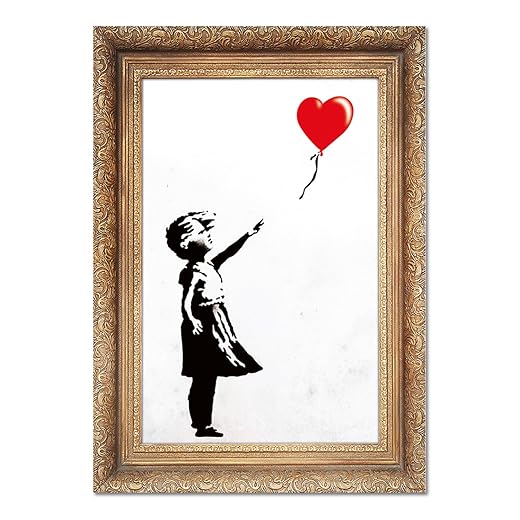 Cadre inspiré de Banksy "La petite file au ballon" - Verre Acrylique plexi - Made in Italy