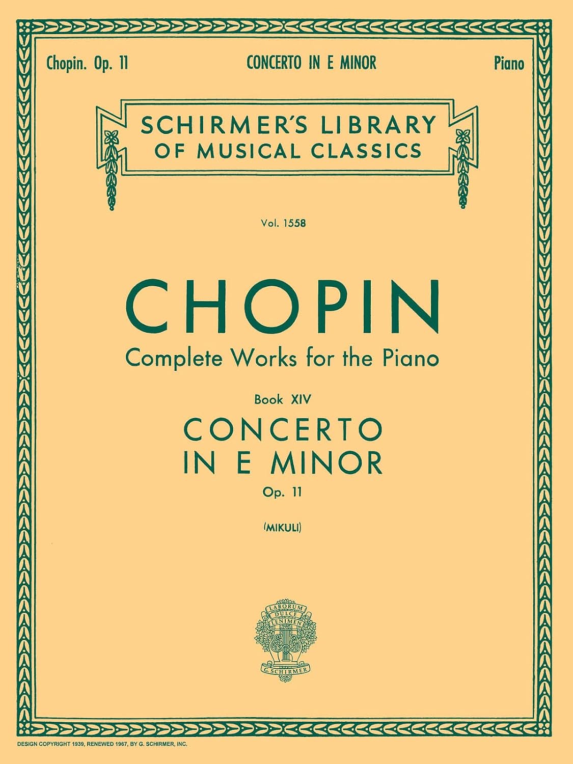 Frederic Chopin Piano Concerto No.1 In E Minor Op.11 Piano Solo Pf ...
