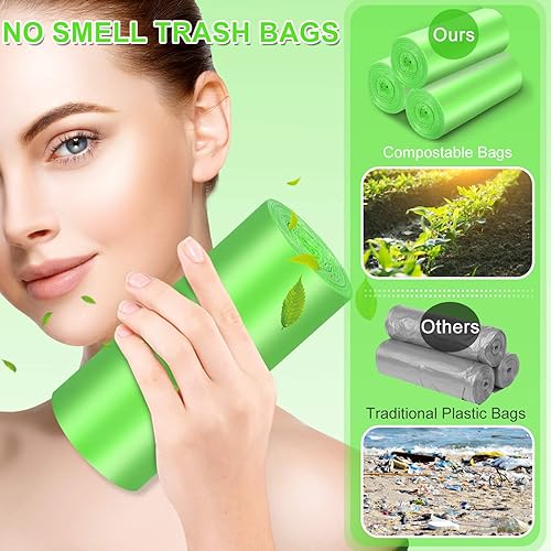 Miniatura 6 de Bolsas de basura de 4 galones  Bolsas de basura pequeñas con cordón para baño, cocina, dormitorio, oficina, 60 unidades