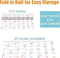 Vista 2 de JOYIT Rollo de celofán de feliz cumpleaños de 100 pies de largo x 35 pulgadas de ancho, rollo de celofán transparente de 3 mil de grosor, bolsas