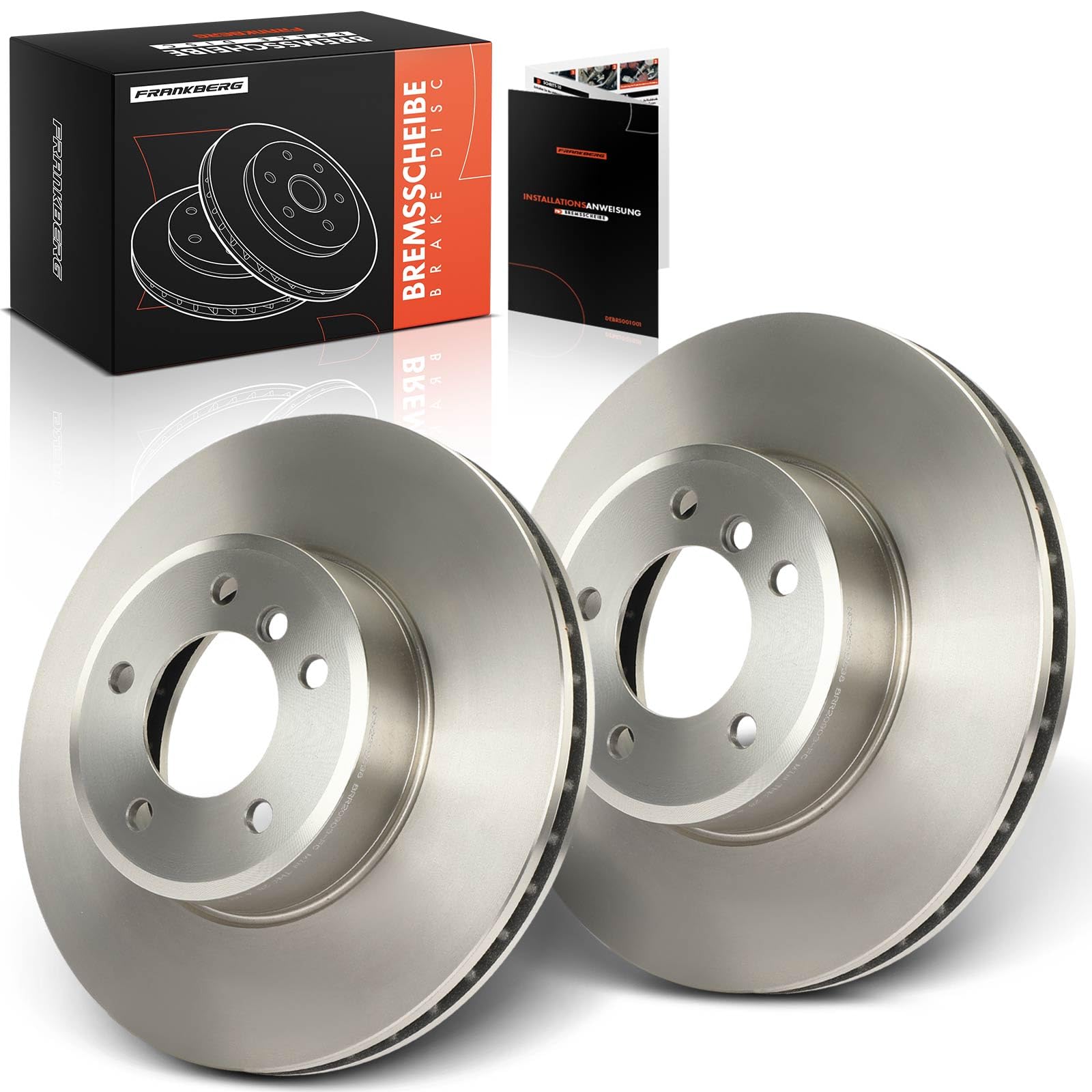 Frankberg 2 discos de freno delanteros ventilados Ø324 mm 34116753221 | Compatible con: Serie 6 Convertible E64, Serie 6 E63, Serie 5 E60, Serie 5 Touring E61