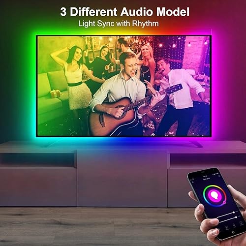 Miniatura 6 de Kit de retroiluminación LED para TV inteligente con caja de sincronización HDMI 4K30Hz, luces LED de TV de 16.4 pies para 55-75 pulgadas, tira de