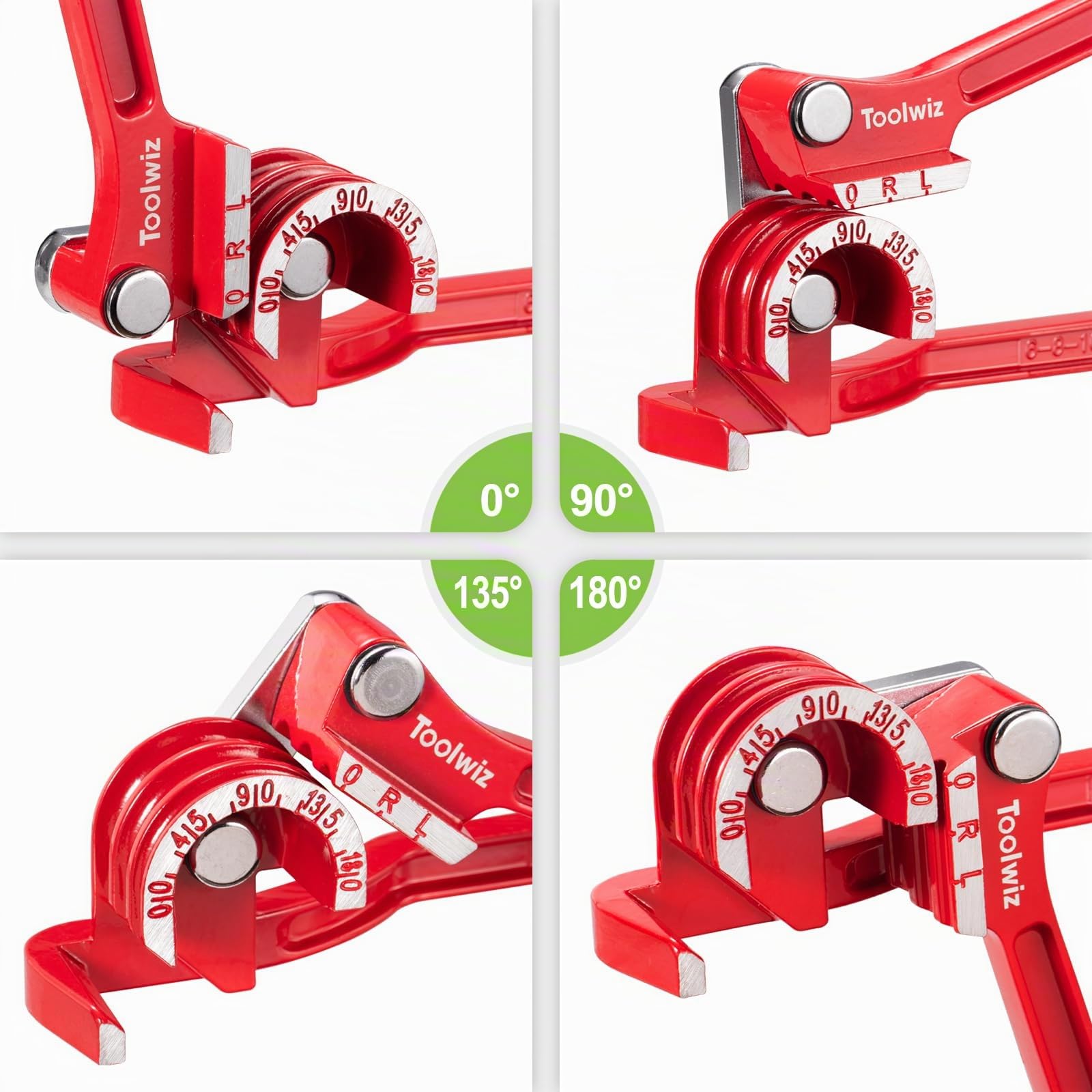Toolwiz Piegatubi Rame Manuale 3-in-1 Piega Tubi 180 Gradi Curvatubi manuale Per Piegare Il Tubo Da Rame, Alluminio, Ottone 6mm 8mm 10mm, Rosso