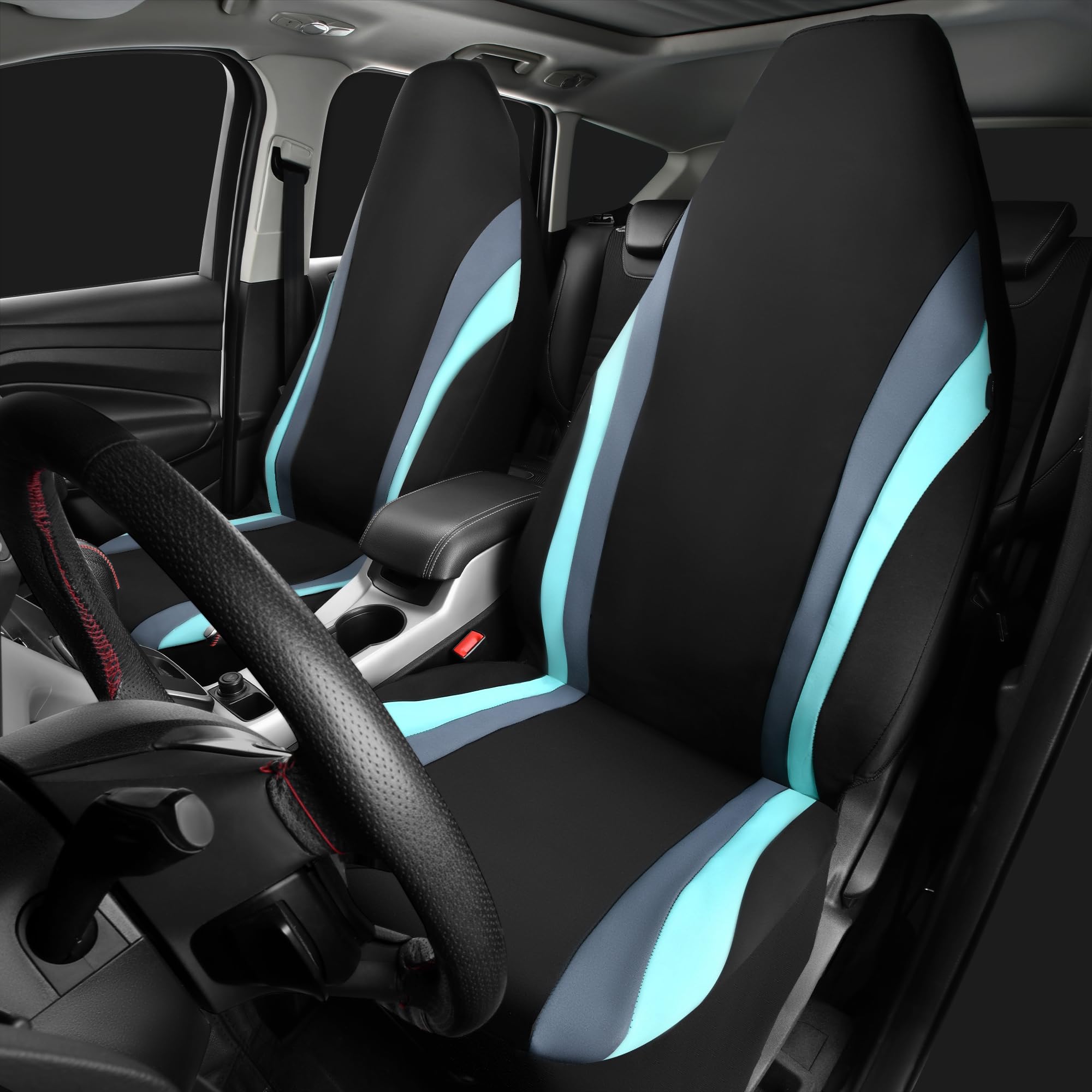CAR PASS Line Rider - Juego completo de fundas de asiento de coche de neopreno, impermeables, ajuste universal