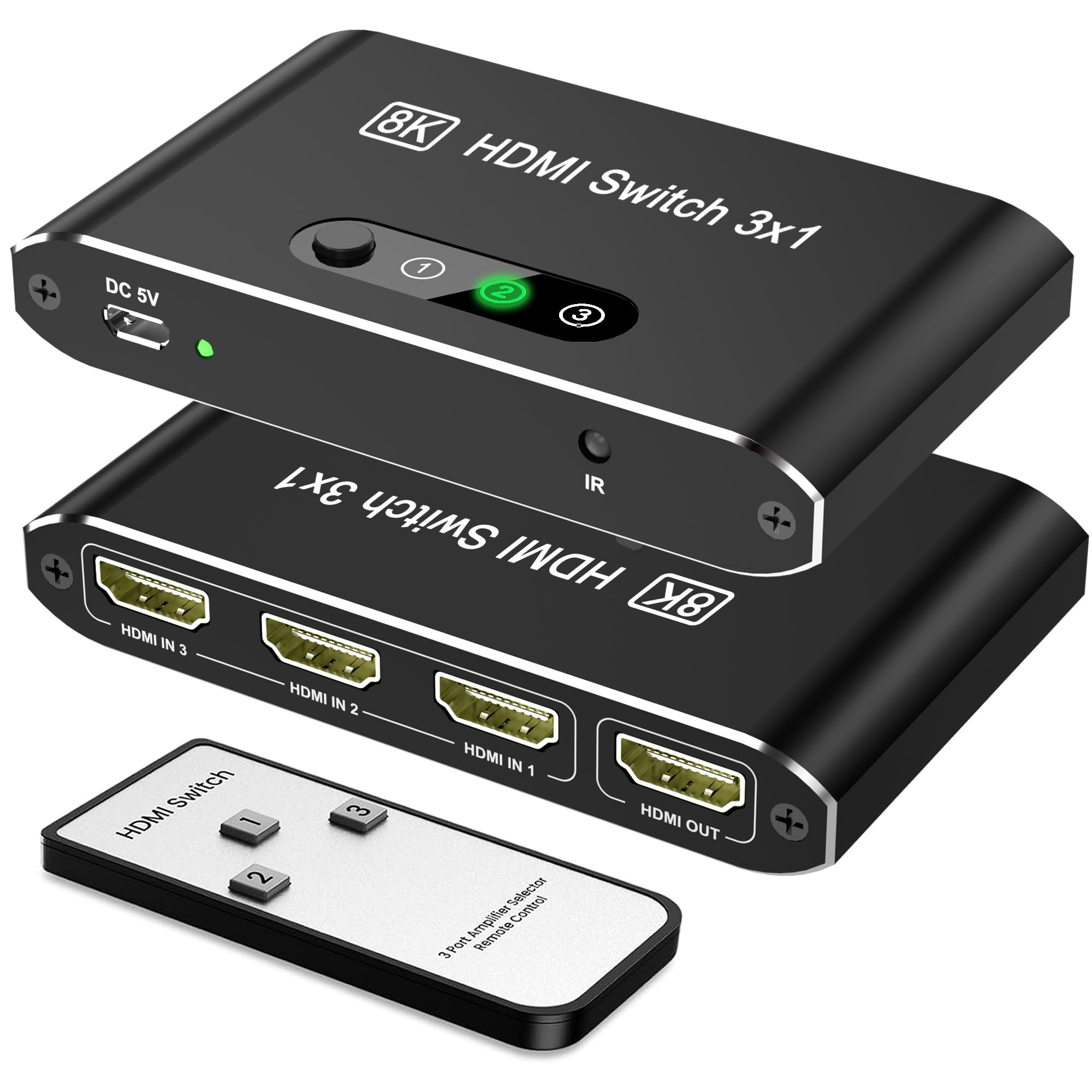 Amazon.com: HDMI 2.1 Switch 3 in 1 Out,8K HDMI Splitter Switcher