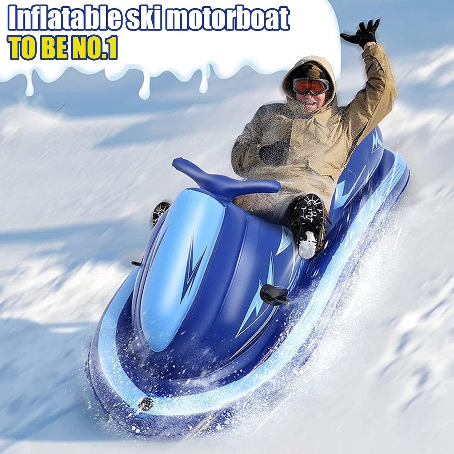 Snow Tube, Sleds for Snow, Thickened Cold-Resistant Inflatable Ski Motorboat, Snow Sleds for Adult Kids and Family Outdoor Ski Sports