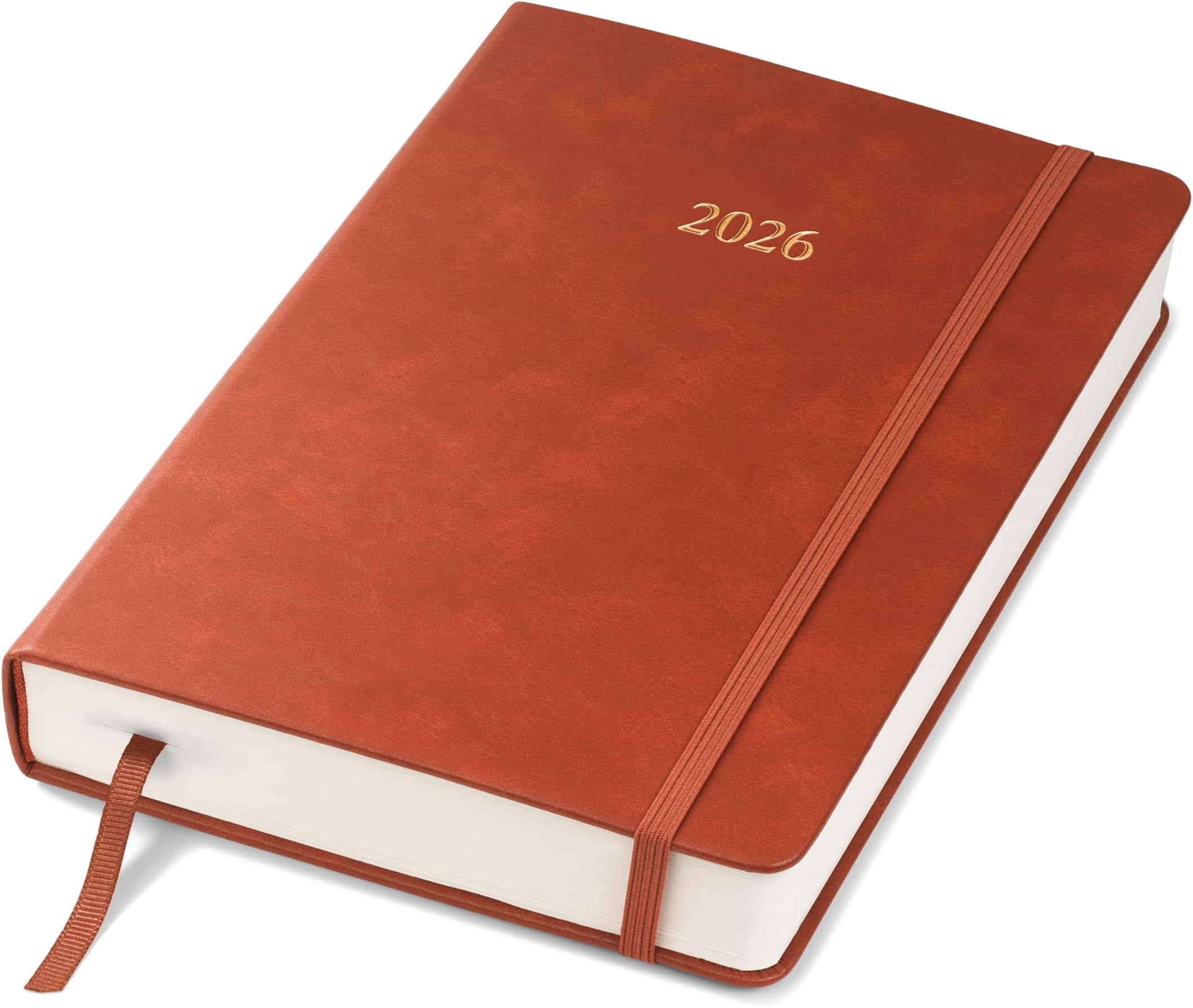 Executive 2026 Daily Journal Planner – US Public Holidays & Format – Customization Available (Brown, 8.5" x 5.5")