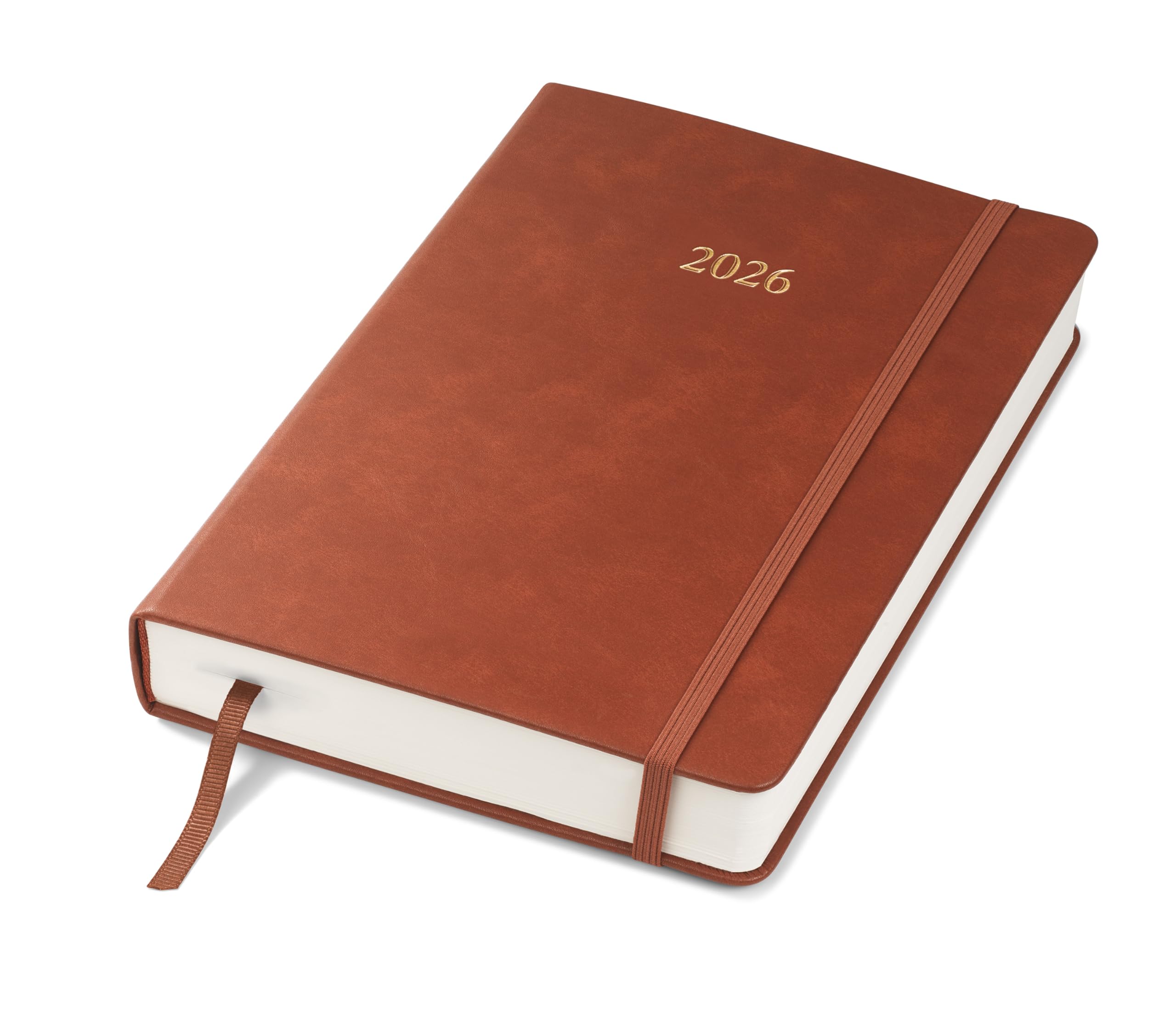 Wykeham's Executive 2026 Daily Journal Planner – US Public Holidays & Format – Customization Available (Brown, 8.5"×5.5")