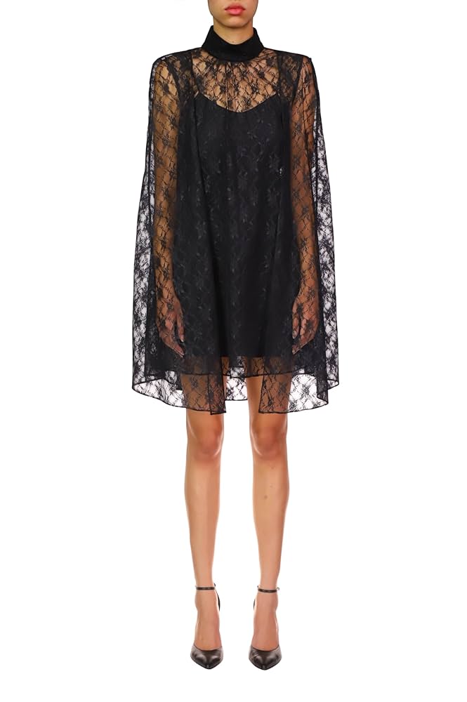 ワンピース ROTATE FW25 '3D Lace Ls Mini' dress (1150321725 1725) ROTATE Mesh Mini Dress in Black | REVOLVE