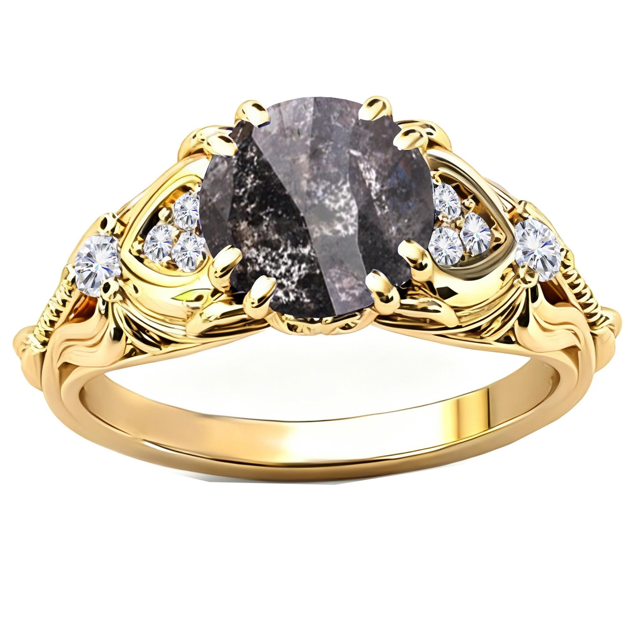 Gemstone Vintage Rings for Women s925 Sterling Silver Round Cut 1.0 Carat Gemstone with Moissanite Promise Engagement Anniversary Ring for Her