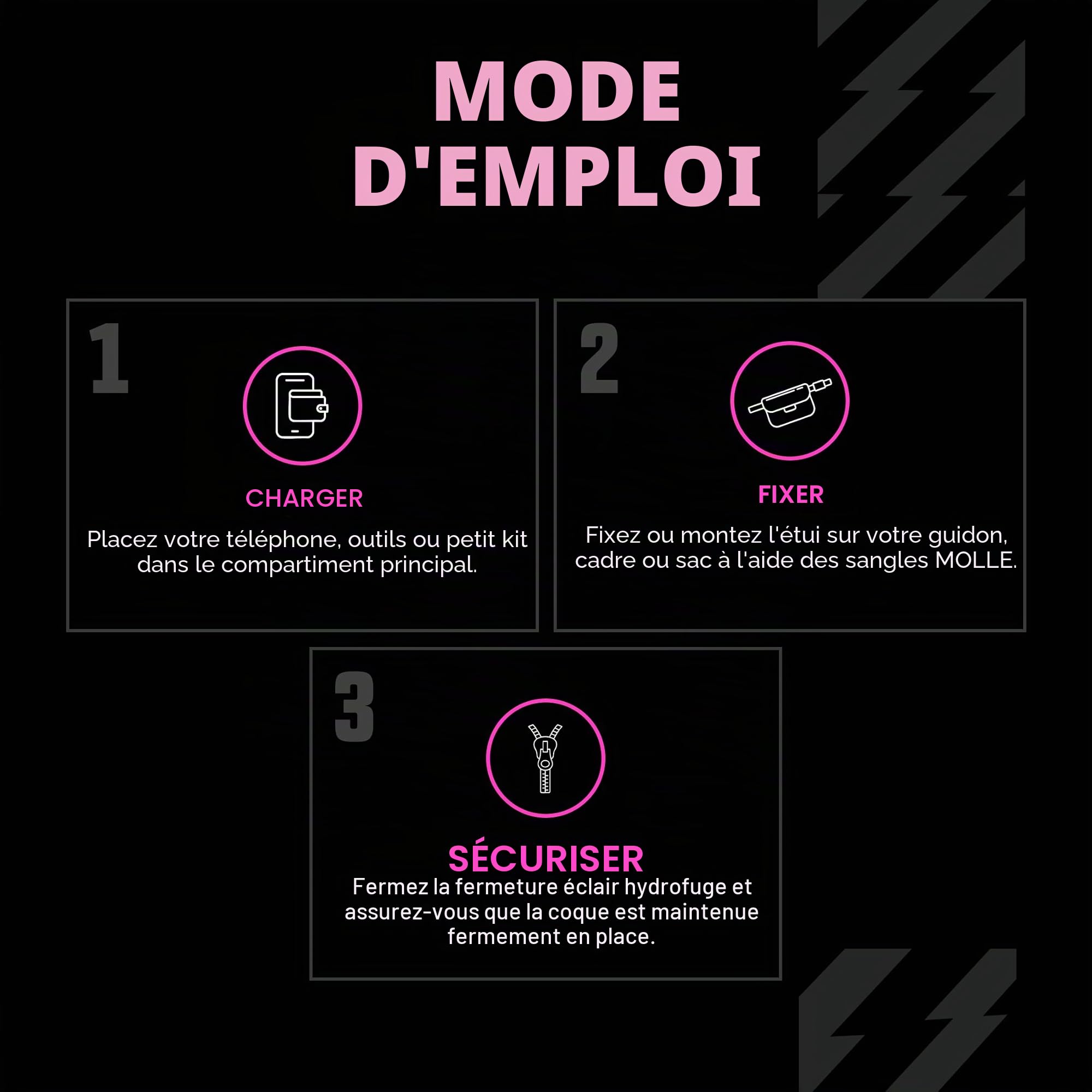 Muc-Off Pochette de Sport Imperméable - Sacoche de Sport Noire Polyester 900D Résistant - Sacoche de Rangement Étanche pour Vélo Idéale pour Chambres à Air, Démonte Pneus, Clés, Téléphone