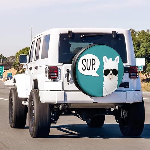 Miniatura 5 de Foruidea Funny Llama - Cubierta de neumático de repuesto de piel sintética para remolque, RV, SUV y muchos vehículos, 17 pulgadas