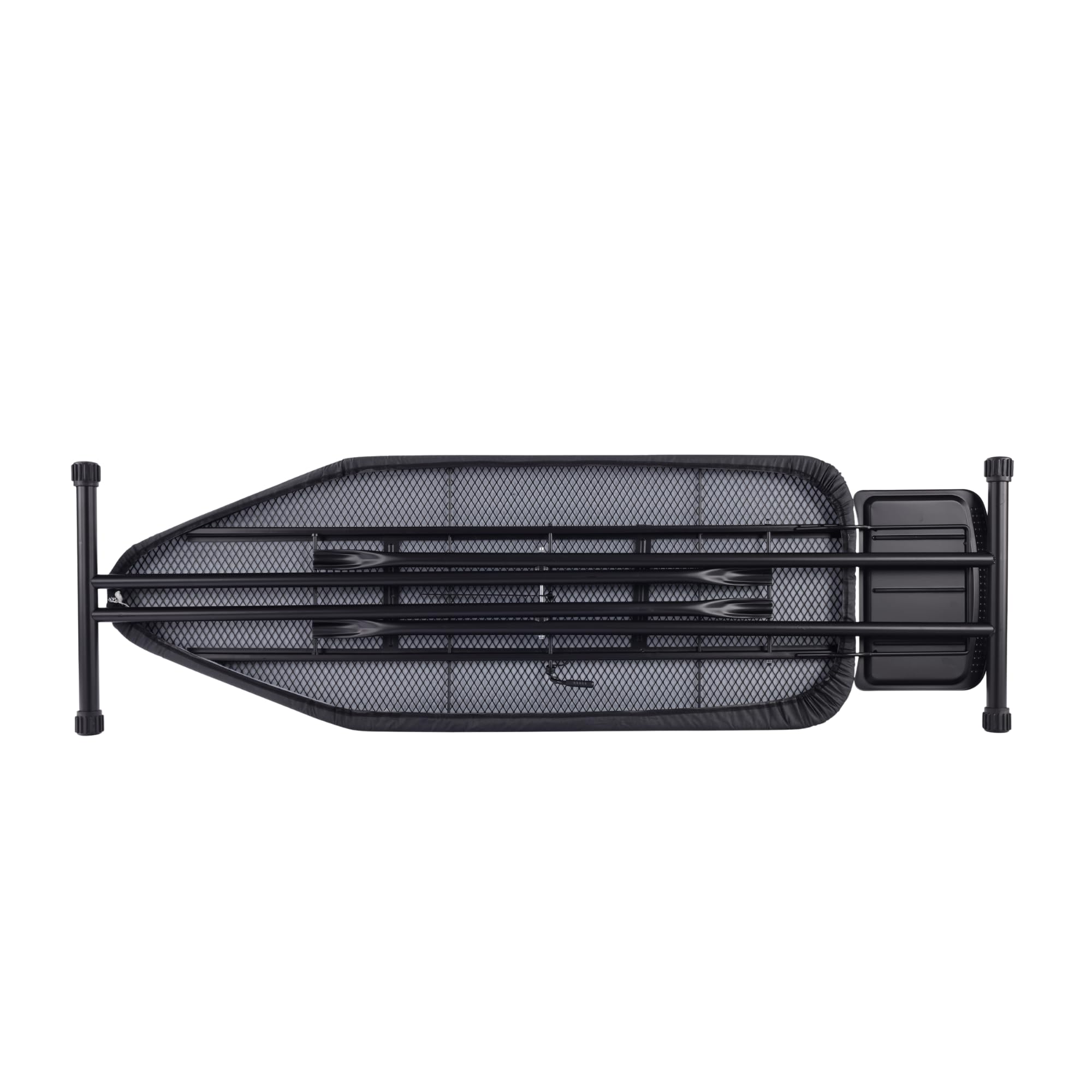 SensaHome Asse da Stiro – Tavolo da Stiro Pieghevole con Supporto per Stiratrice a Vapore – 125x45 cm – Denim Nero