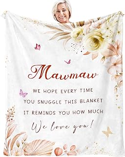 Mawmaw Blanket 60" X 50" - Mothers Day Mawmaw Gifts - Mawmaw Christmas/Birthday Gifts for Mawmaw - Best Maw Maw Ever Gift from Grandkids/Grandchildren
