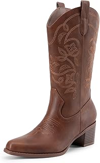 Cowboy Boots for Women Cowgirl Western Boots Fashion Embroidery Stitched...