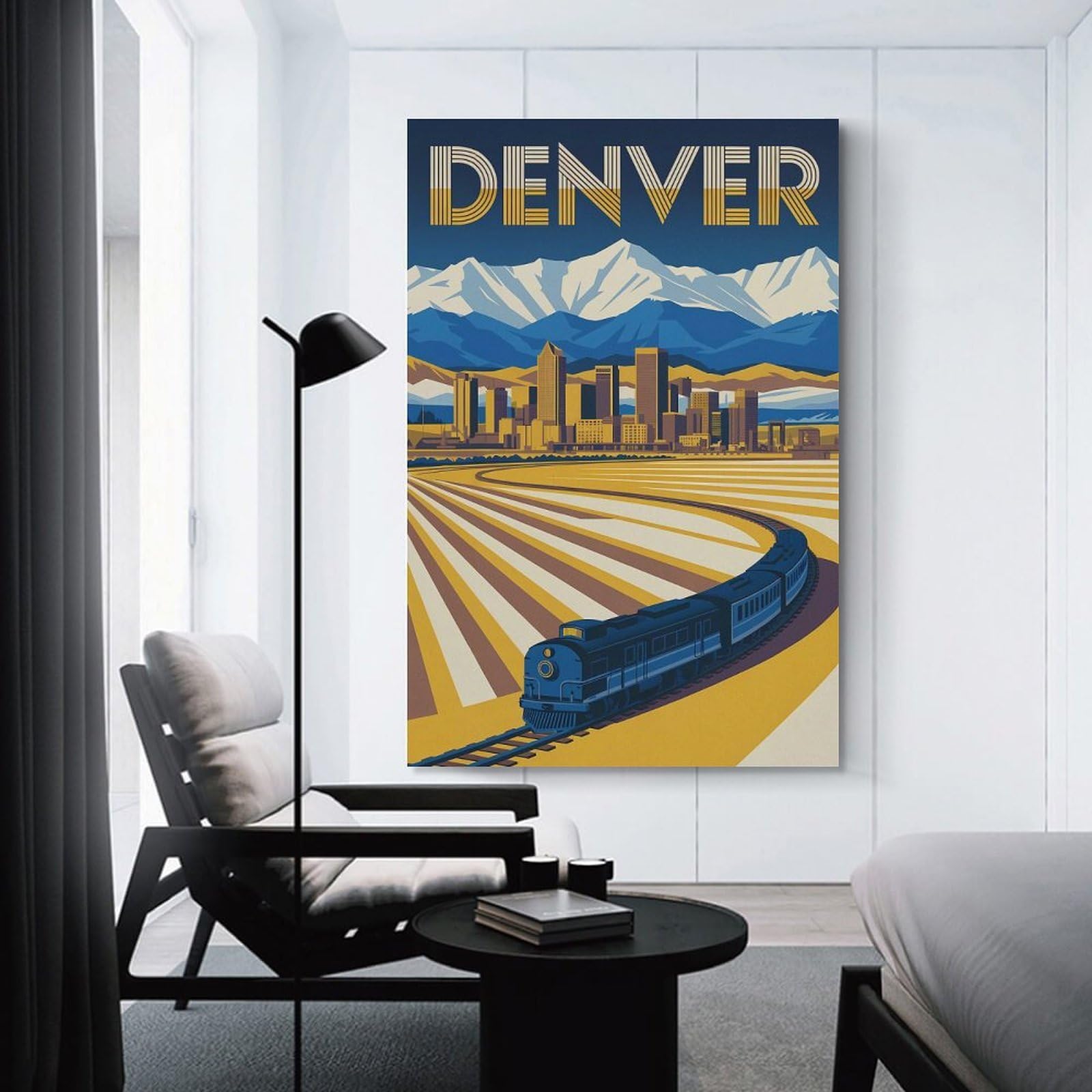 Junmoney Denver Travel (2) Canvas Wall Picture, 24x36inch(60x90cm), for Sofa Walls, Lounge Or Home Corners, Modern Wall Decor for Cosy Interiors