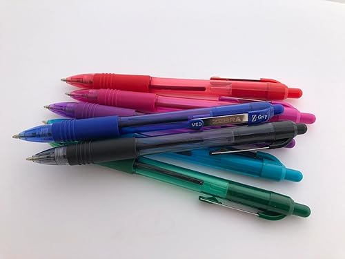 Vista 15 de Zebra Pen Z-Grip - Bolígrafo retráctil, tinta negra y azul que fluye suavemente, punta media de 0.039 pulgadas, suministros escolares, suministros