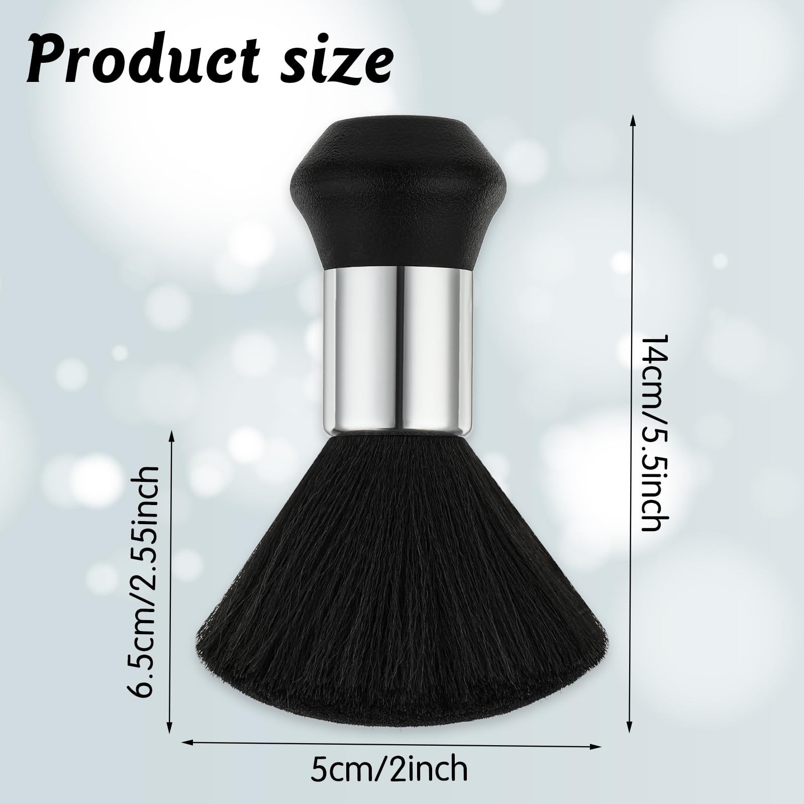 Duża szczotka fryzjerska, czarna szczotka do kurzu na szyję, miękka szczotka fryzjerska do czyszczenia twarzy, szczotka do strzyżenia włosów, szczotka fryzjerska z plastikowym uchwytem do zamiatania