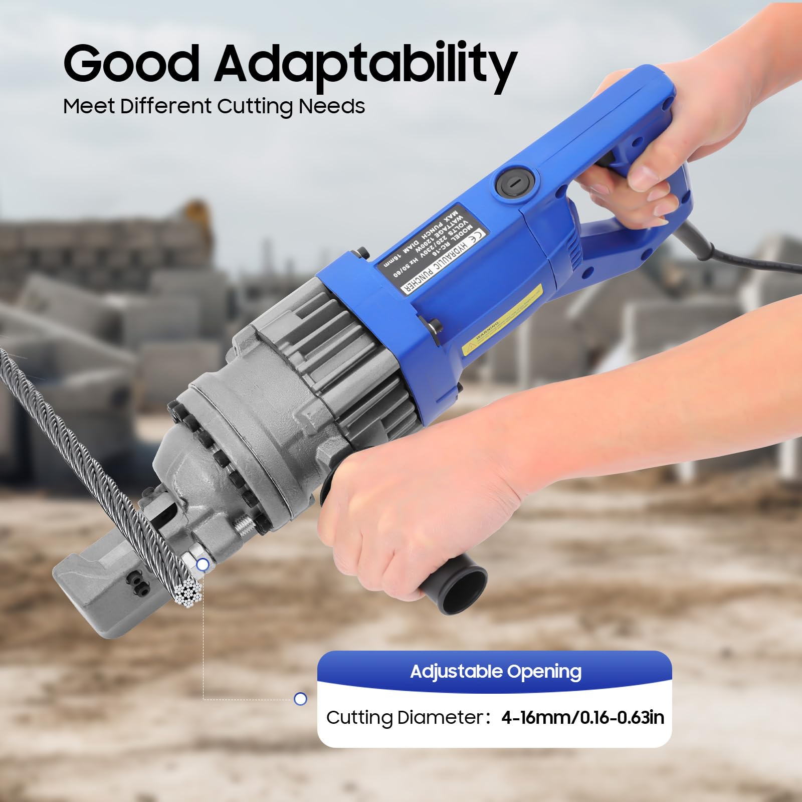 Cortadora de barra de acero inoxidable 850 W 4-16 mm Tijeras hidráulicas