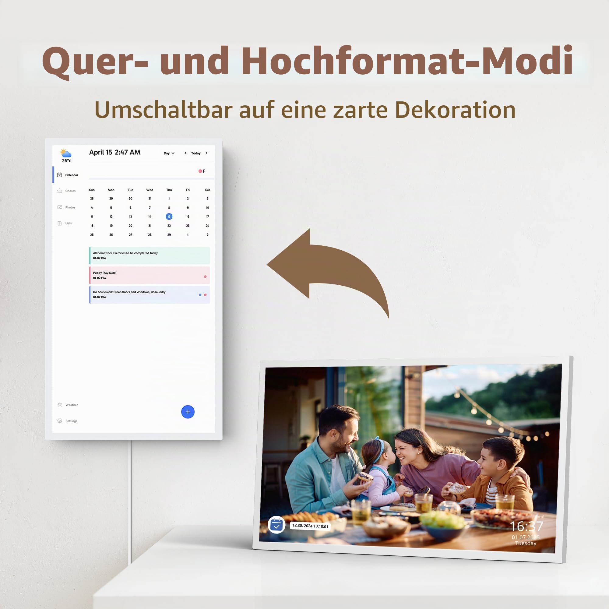 Dragon Touch Digitaler Kalender-Aufgabendiagramm, 61 cm (24 Zoll), interaktiver Touchscreen, intelligenter Familienplaner, Herd-Display, digitaler Kalender, nahtlose Planung