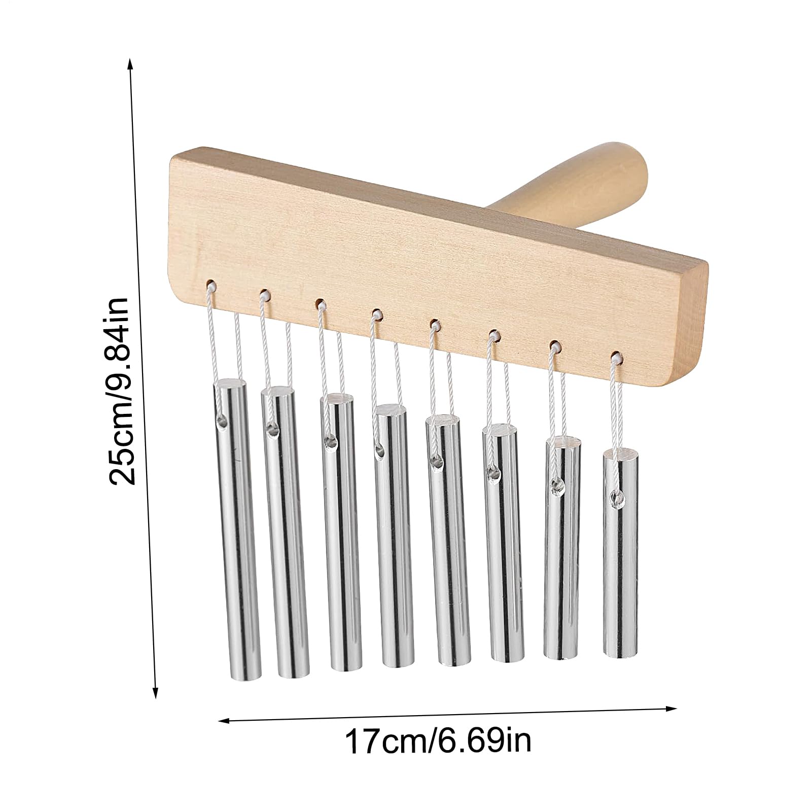 Percussion Chimes,8 Note Campane Di Legno Per Yoga - Strumento Musicale Per Principianti Richiamo Attenzione