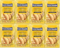 Kit 8 Fermento Biológico Pão e Pizza Seco Fleischmann 10g