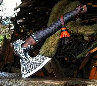 VIKING HOUSE | Viking Axe,Hatchet,Throwing Axes,Hand Axe,Gifts for him,Wood Working Tool,Viking Gifts for Men,Camping Hatchet,Tomahawk,Bearded Axe