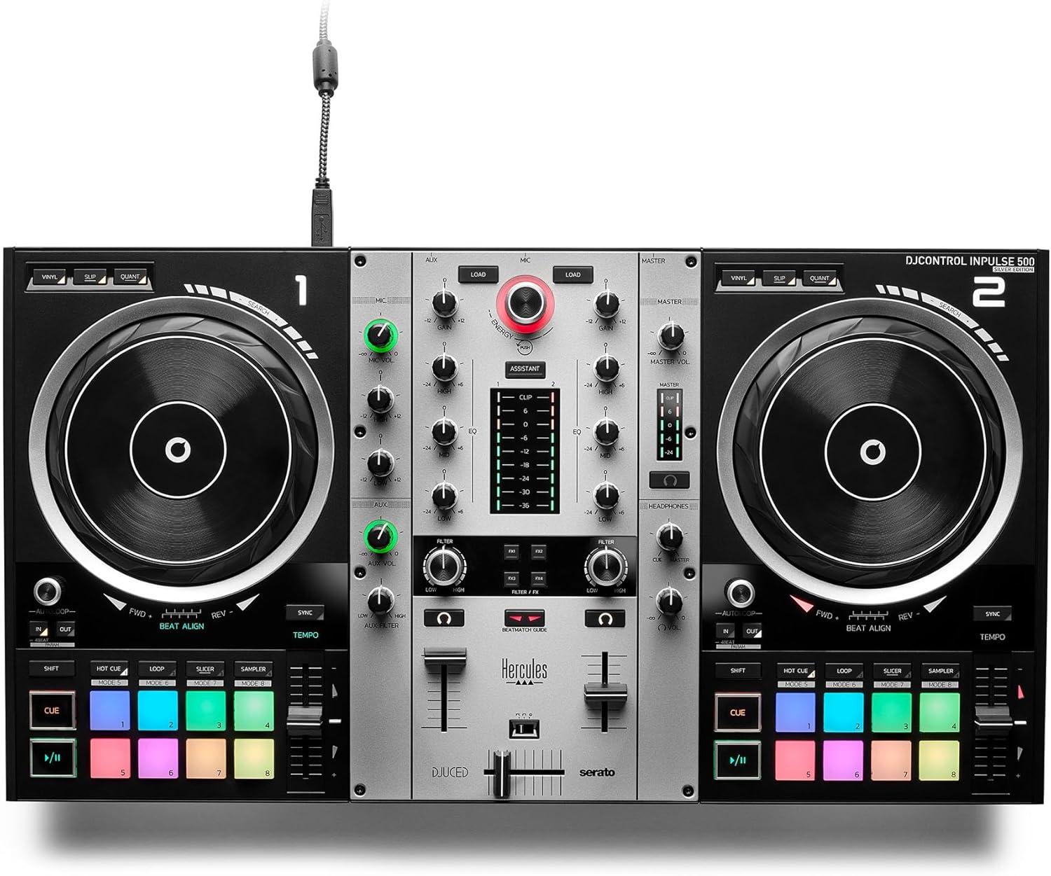 Hercules DJ Control Inpulse 500 (Silver) inc.Case