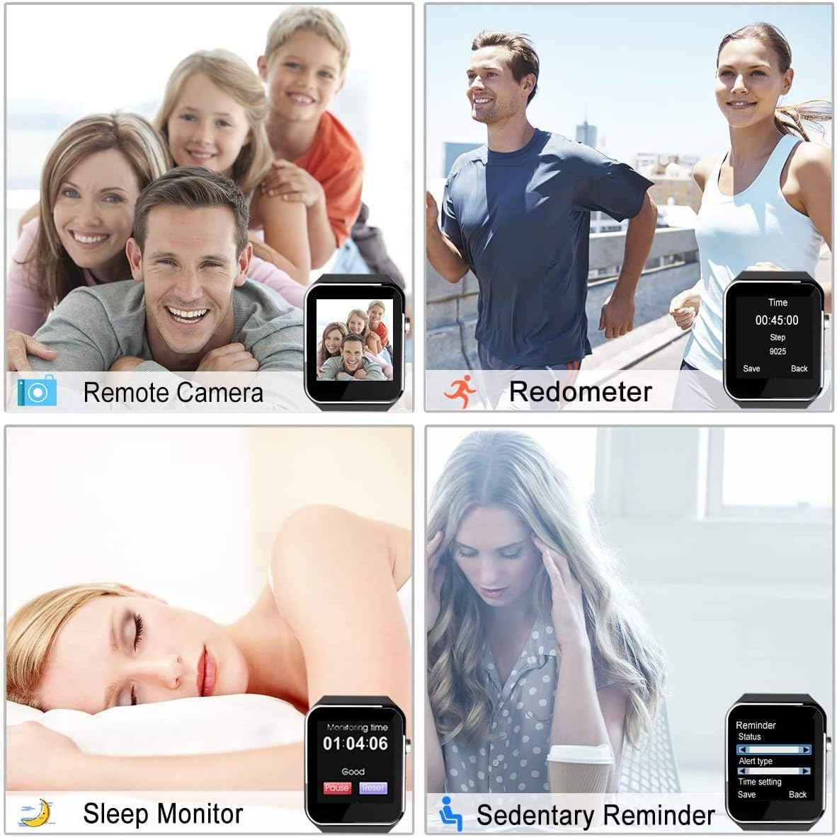 Smart Watch,Smartwatch for Android Phones, Smart Watches Touchscreen with Camera Bluetooth Watch Phone with SIM Card Slot Watch Cell Phone Compatible Android Samsung iOS Phone XS X8 10 11 Men Women