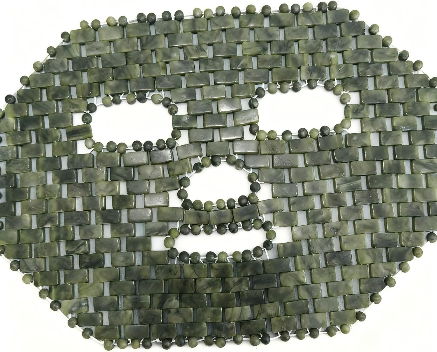 Natural Jade Sleep Mask Facial Eye Cooling Stone Massage Tools for Puffy Eyes Dark Circles (Green)