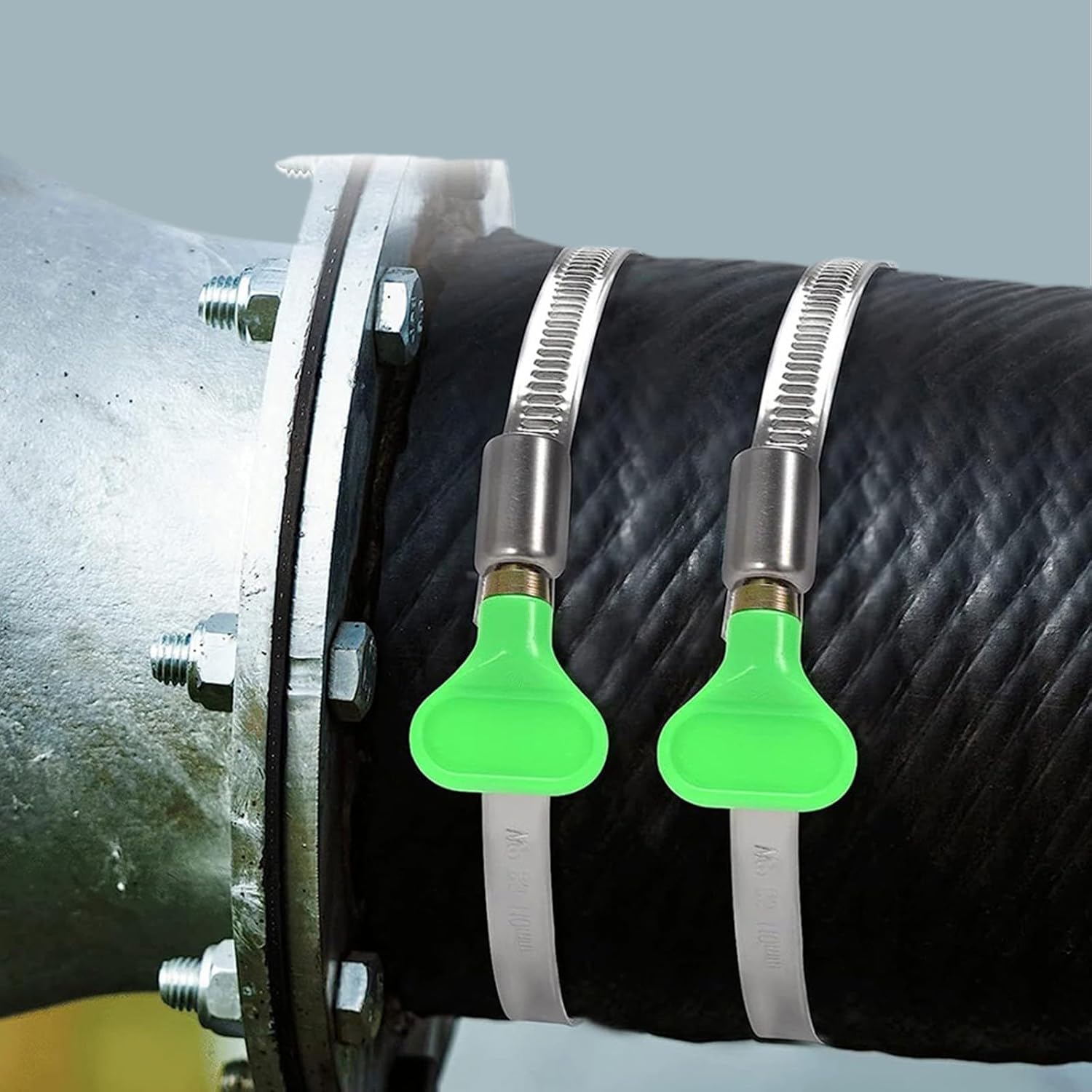 Adjustable Stainless Steel Hose Clamp with Handle - 90-110mm Industrial Pipe Clamp for Exhaust Systems, Tool- Installation, Heavy Duty for Water Pipe and Aluminum Foil Tube