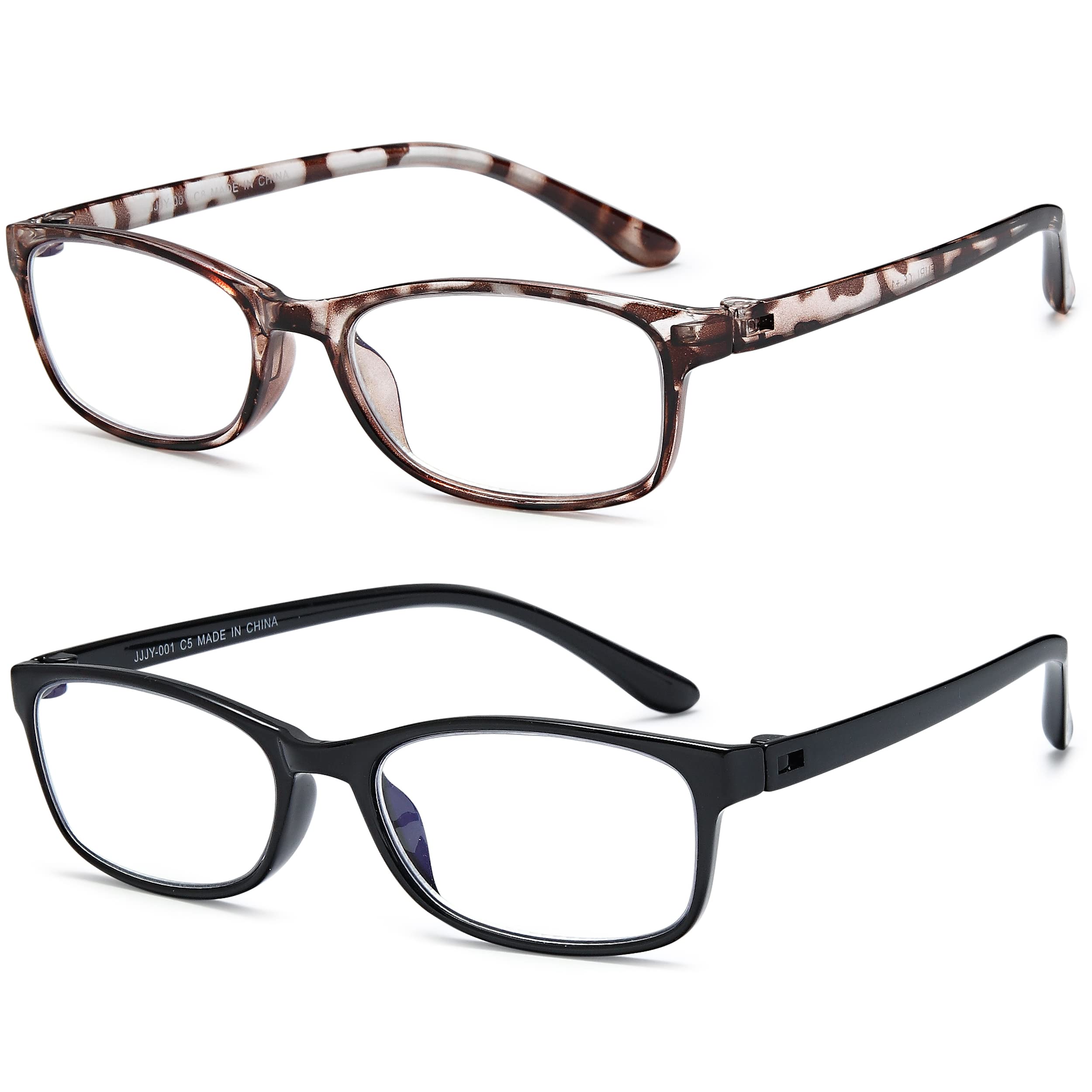 EYEURL Reading Glasses for Women Blue Light Blocking - 2 Pack Lightweight Computer Readers +2.5 Glare Blocking Ladies Eyeglass