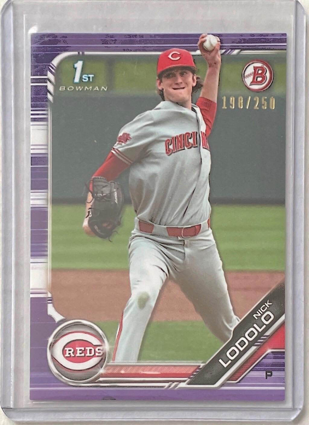Nick Lodolo 2019 Bowman Paper 1st Prospect #d 198/250 - Baseball Cards