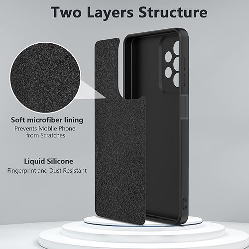 Miniatura 4 de YisrLery Funda compatible con Samsung Galaxy A13 4G con soporte de anillo y 2 protectores de pantalla de vidrio templado, funda de silicona líquida