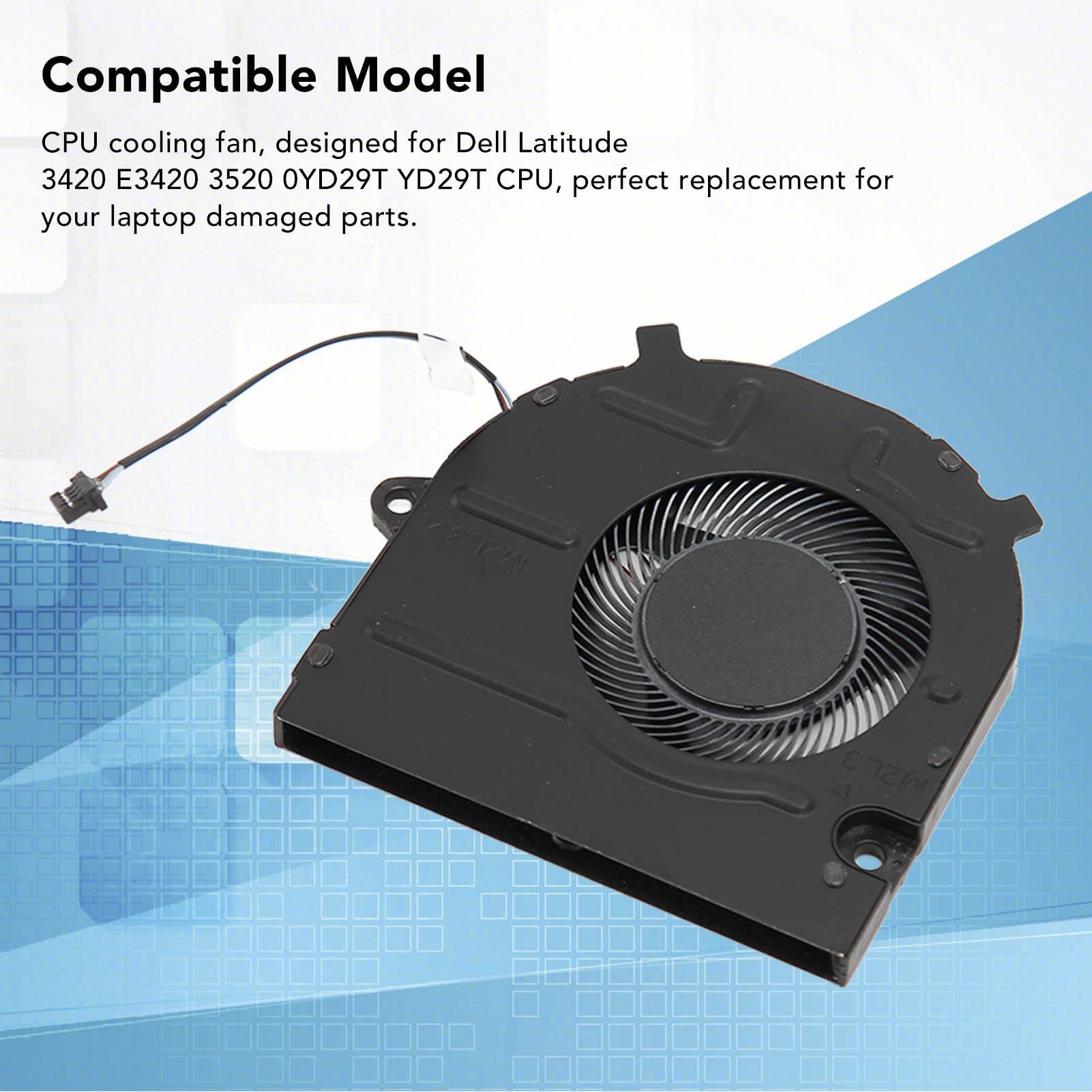 Yunseity Ventola di Raffreddamento Interna Sostitutiva per Laptop, Ventola della CPU Silenziosa a 4 Pin per dell Latitude 3420 E3420 3520 0 YD29T YD29T Dispositivo di Raffreddamento della
